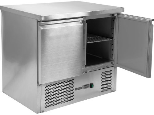 YATO YG-05270 Kétajtós rozsdamentes hűtőasztal rozsdamentes tetővel 700-as széria 240L 900x700x870mm