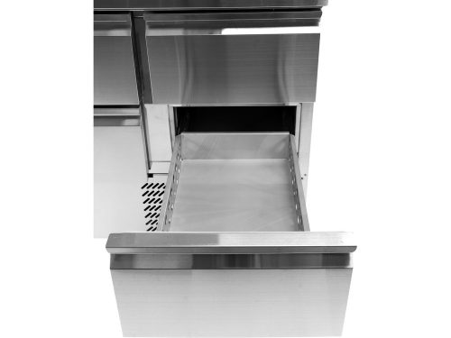 YATO YG-05281 Hatfiókos rozsdamentes hűtőasztal 700-as széria 368L 1365x700x880mm