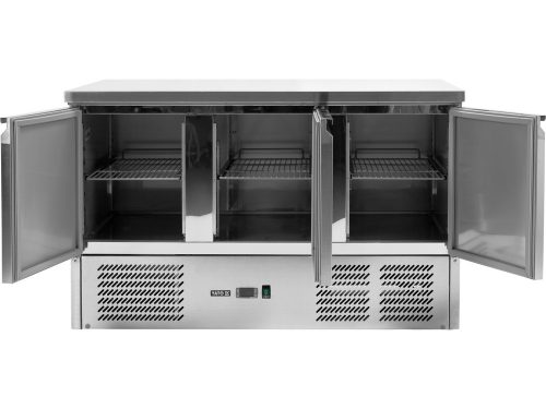 YATO YG-05300 Háromajtós rozsdamentes hűtőasztal 700-as széria 368L 1365x700x870mm
