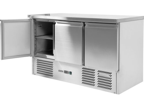 YATO YG-05300 Háromajtós rozsdamentes hűtőasztal 700-as széria 368L 1365x700x870mm