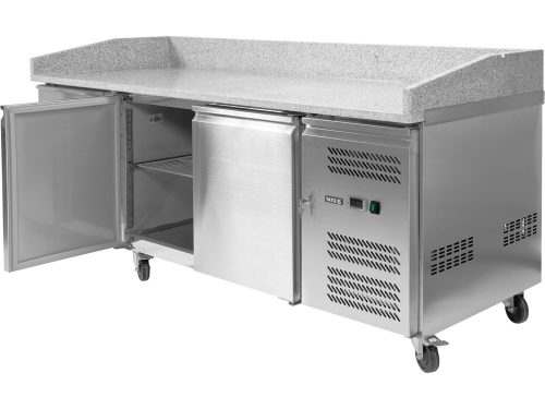 YATO YG-05310 Kétajtós hétfiókos bővíthető rozsdamentes hűtött pizzaasztal 580L 2025x800x1000mm