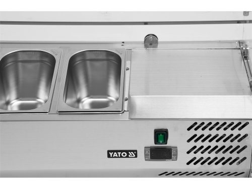 YATO YG-05321 Hűtőasztalra felszerelhető rozsdamentes hűtött vitrin 6x1/4 GN 1400x335x435mm