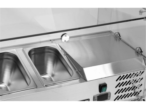 YATO YG-05323 Hűtőasztalra felszerelhető rozsdamentes hűtött vitrin 8x1/4 GN 1800x335x435mm