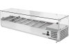 YATO YG-05331 Hűtőasztalra felszerelhető rozsdamentes hűtött vitrin 7x1/3 GN 1600x395x435mm