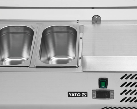 YATO YG-05332 Hűtőasztalra felszerelhető rozsdamentes hűtött vitrin 9x1/3 GN 2000x395x435mm