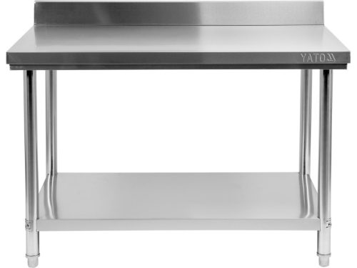 YATO YG-09021 GASTRO Inox munkaasztal alsó polccal hátsó felhajtással