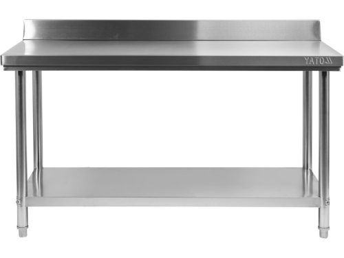 YATO YG-09023 GASTRO Inox munkaasztal alsó polccal hátsó felhajtással