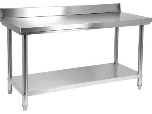 YATO YG-09024 GASTRO Inox munkaasztal alsó polccal hátsó felhajtással