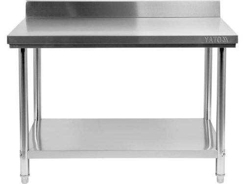 YATO YG-09031 GASTRO Inox munkaasztal alsó polccal hátsó felhajtással