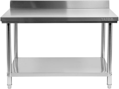 YATO YG-09034 GASTRO Inox munkaasztal alsó polccal hátsó felhajtással