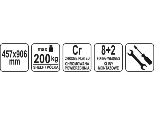 YATO YG-09051 GASTRO Aluplast polc 457 x 906 mm
