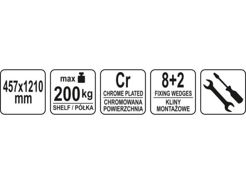YATO YG-09052 GASTRO Aluplast polc 457 x 1210 mm