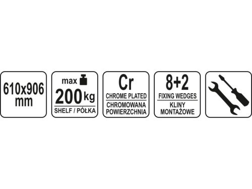 YATO YG-09055 GASTRO Aluplast polc 610 x 906 mm