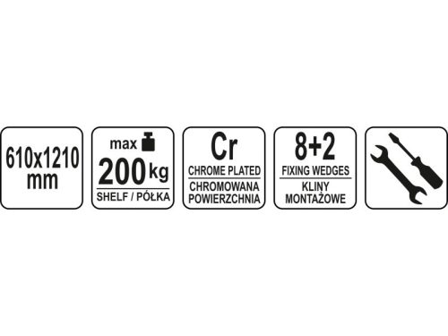 YATO YG-09057 GASTRO Aluplast polc 610 x 1210 mm