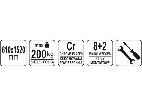 YATO YG-09058 GASTRO Aluplast polc 610 x 1520 mm
