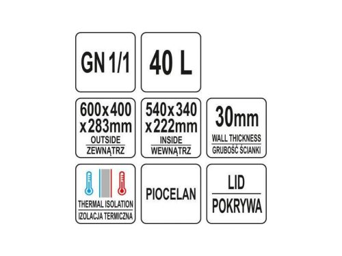 YATO Thermo láda 40 liter 600 x 400 mm GASTRO