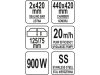 YATO YG-09310 GASTRO Vákuumkamrás vákuumfóliázó gép 420 mm 900 W görgős