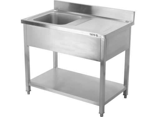 YATO YG-30900 Asztal egymedencés mosogatóval csepegtetőtálcával 1000 x 600mm