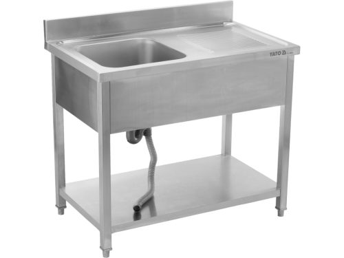YATO YG-30900 Asztal egymedencés mosogatóval csepegtetőtálcával 1000 x 600mm
