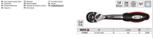 YATO YT-0316 Racsnis hajtószár 1/4" 145 mm 72T hajlított szár CrV