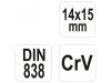 YATO YT-03954 Hajlított csillagkulcs 14 x 15 mm CrV