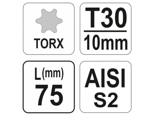 YATO YT-04052 Bithegy Torx T30 75 mm S2
