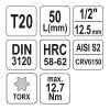 YATO YT-04310 Bit dugókulcs Torx 1/2" T20 CrV