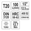 YATO YT-04320 Hosszú bit dugókulcs Torx 1/2" T20 CrV