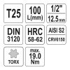 YATO YT-04321 Hosszú bit dugókulcs Torx 1/2" T25 CrV