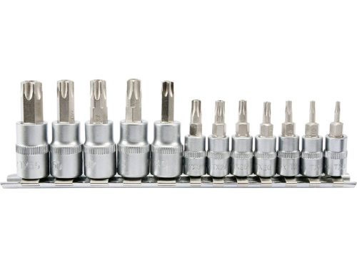 YATO YT-04332 Bit dugókulcs készlet 12 részes lyukas Torx 1/4", 3/8" CrV