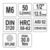 YATO YT-04341 Bit dugókulcs Spline 1/2" M6 CrV