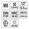 YATO YT-04342 Bit dugókulcs Spline 1/2" M8 CrV