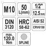 YATO YT-04343 Bit dugókulcs Spline 1/2" M10 CrV