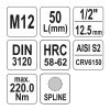 YATO YT-04344 Bit dugókulcs Spline 1/2" M12 CrV