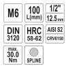 YATO YT-04351 Hosszú bit dugókulcs Spline 1/2" M6 CrV