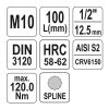 YATO YT-04353 Hosszú bit dugókulcs Spline 1/2" M10 CrV