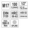 YATO YT-04357 Hosszú bit dugókulcs Spline 1/2" M17 CrV