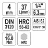 YATO YT-04371 Bit dugókulcs Imbusz 1/4" 4 mm CrV