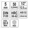 YATO YT-04381 Bit dugókulcs Imbusz 1/2" 5 mm CrV