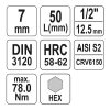 YATO YT-04383 Bit dugókulcs Imbusz 1/2" 7 mm CrV