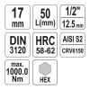YATO YT-04388 Bit dugókulcs Imbusz 1/2" 17 mm CrV