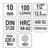 YATO YT-04395 Hosszú bit dugókulcs Imbusz 1/2" 10 mm CrV