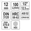 YATO YT-04396 Hosszú bit dugókulcs Imbusz 1/2" 12 mm CrV