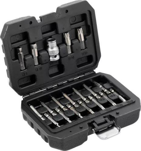 YATO YT-04584 Roncsolt csarv eltávolító készlet Torx és HEX ( imbuszcsavar eltávoító készlet)