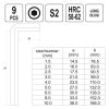 YATO YT-05631 Hosszított imbuszkulcs készlet 9 részes 1,5 - 10 mm S2