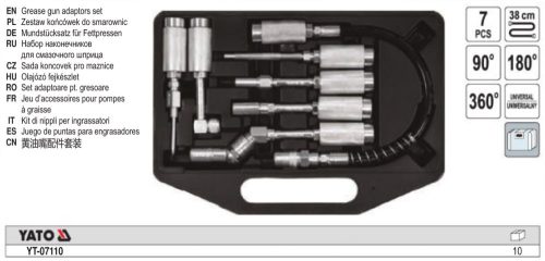 YATO YT-07110 Adapter készlet 7 részes 1/4" zsírzókhoz