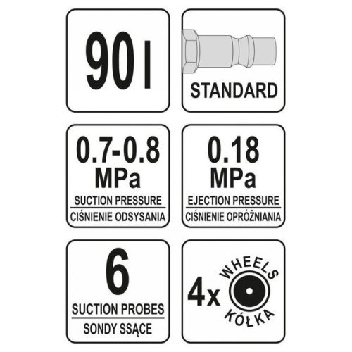 YATO YT-07190 Pneumatikus olajleszívó / olajgyűjtő 8 bar 70 liter