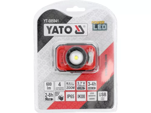 YATO YT-085941 Akkus fejlámpa 600 lumen