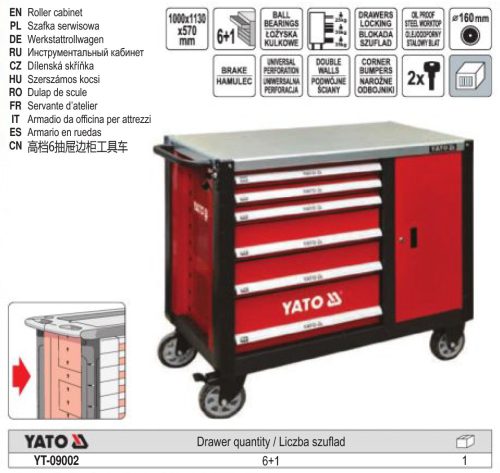 YATO YT-09002 Szerszámkocsi 6 fiók + 1 szekrény