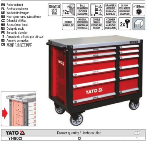 YATO YT-09003 Szerszámkocsi 12 fiókos